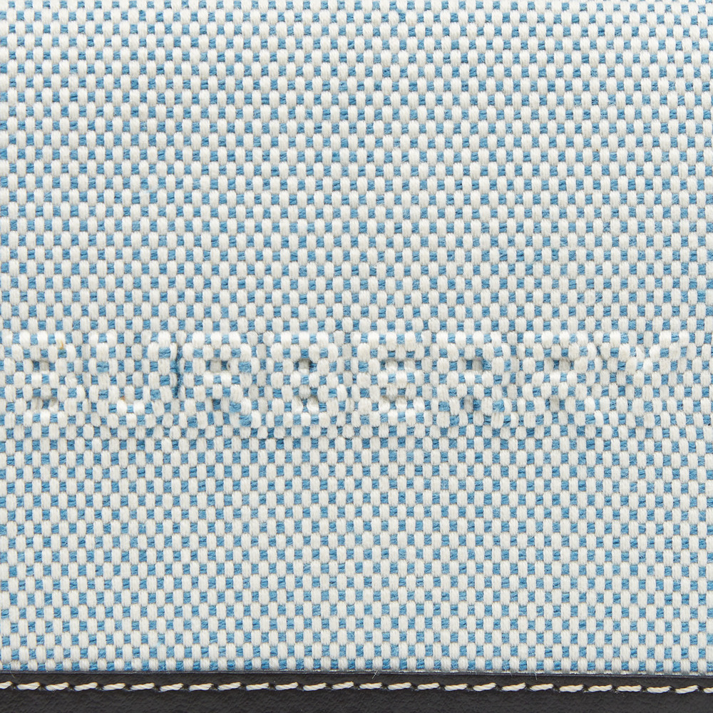 BURBERRY Light Blue/Black Canvas and Leather Luna French Wallet - Picture 6 of 8